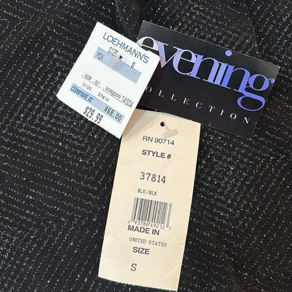 MSK Black glitter v neck top. Sz small New w tags. - Picture 4 of 6